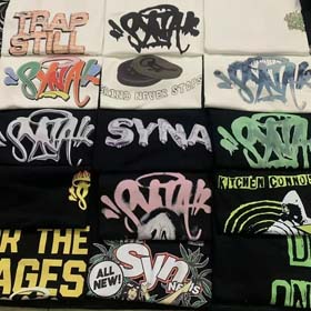 SYNA WORLD Hip-Hop Schriftdruck Kurzarmliges T-Shirt-1857  
