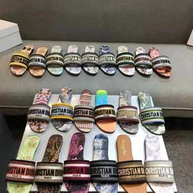 Dior 2025 neue Sommer echtes Leder Brief gestickte Oberbekleidung Frauen Pantoffeln-2336  