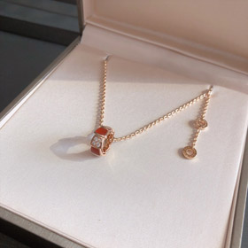 Bulgari Diamant Schlange Knochen Rad Halskette-3567  