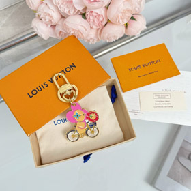Louis Vuitton LV bunte Metallgravur Marke Maskottchen Schlüsselanhänger-3991  