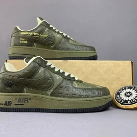 Nike Air Force 1 Low LOUIS VUITTON Leder Lace-Up Low-Top Sneakers (21 Stile)-2917  