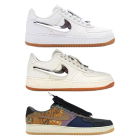 Travis Scott Nike Air Force 1 Sail Zusammenarbeit mit einem Hook-Swapped Low-Top Sneaker-2979  
