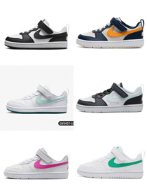 Nike NK Court Borough Leder Runde Zehe Low-Top Kinderschuhe-4106  