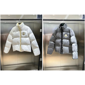 MONCLER GENIUS x Palm Angels Gelenkmodell maya Serie farbige langärmelige kapuzenlose Ständer Kragen kurze Daunenjacke-4275  