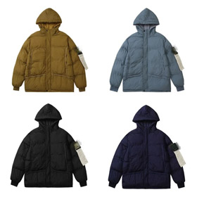 STONE ISLAND Stone Island Jacke Solid Color Logo Patch Kapuzenrissverschluss Langärmel-4303  